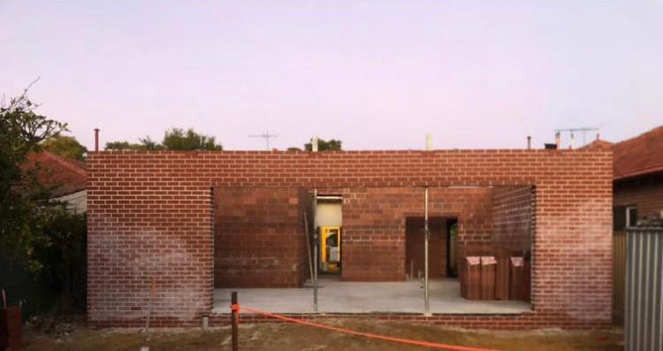 Brick extension under construction, Perth