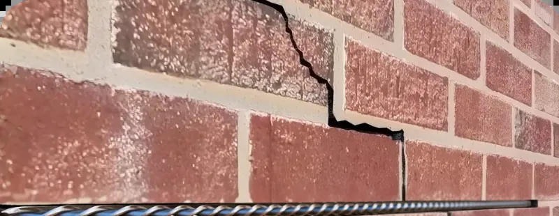 Helical bar crack stitch repair in brickwork